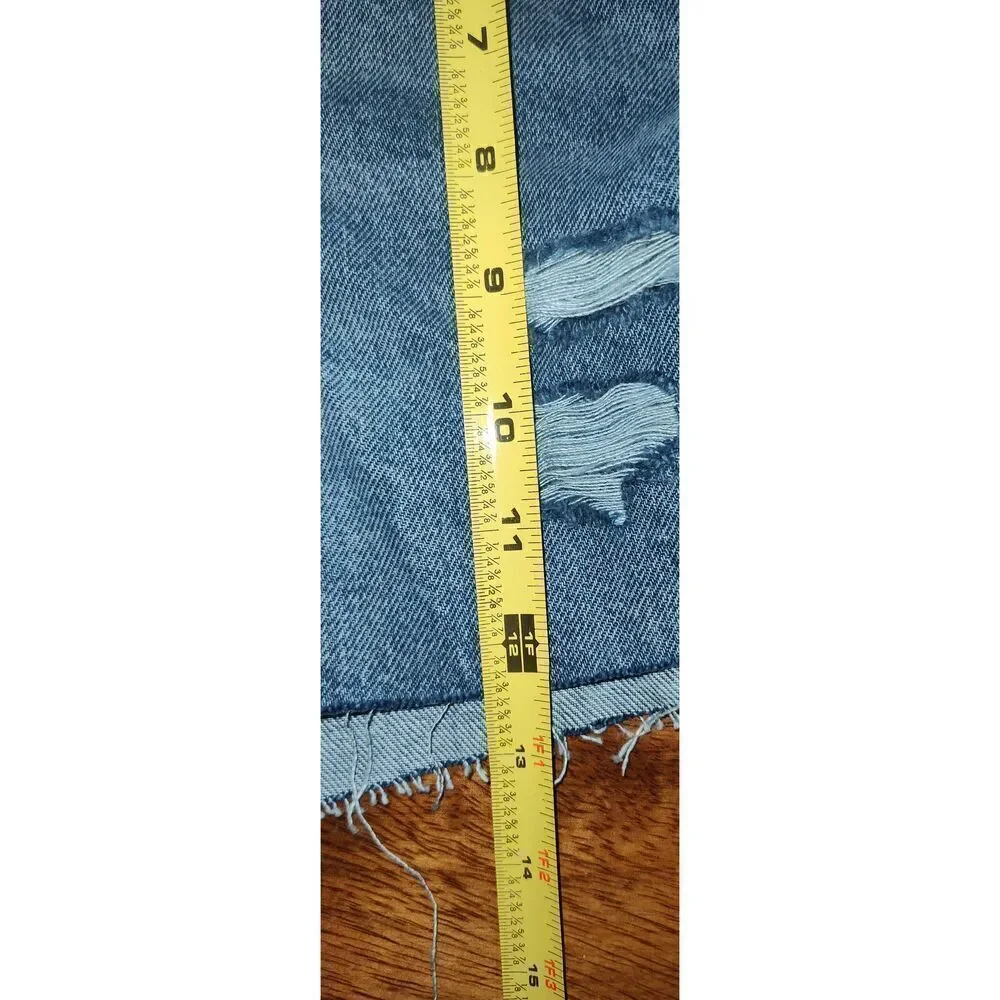 Old Navy Jean Shorts Size 4 High Rise Slouchy Straight Cut-Offs Distressed Butto